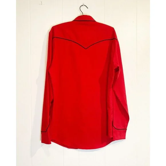 Vintage Roper Men's Western Pearl Snap Button Down Shirt Embroidered Guitars LG - Picture 5 of 5